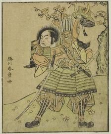 The Actor Ichimura Uzaemon IX as Kajiwara Genta no Kagetoki (?), in the Play Myoto-giku..., c. 1772. Creator: Shunsho