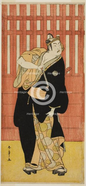 The Actor Ichimura Uzaemon IX as Soga no Goro Tokimune Disguised as Agemaki no Sukeroku..., c. 1782. Creator: Shunsho.