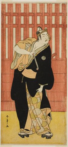 The Actor Ichimura Uzaemon IX as Soga no Goro Tokimune Disguised as Agemaki no Sukeroku..., c. 1782. Creator: Shunsho