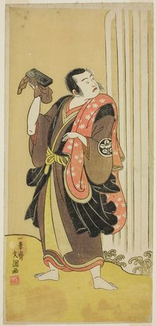 The Actor Ichimura Uzaemon IX as Seigen in the Play Ise-goyomi Daido Ninen..., c. 1768. Creator: Ippitsusai Buncho