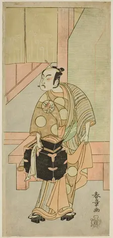 The Actor Ichimura Uzaemon IX as the Hairdreser Komagata Ikkaku in the Play Fuji no Yuki..., c.1770. Creator: Shunsho