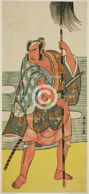 The Actor Ichimura Uzaemon IX as the Yakko Matahei in the Play Mukashi Otoko Yuki..., c. 1781. Creator: Shunsho.