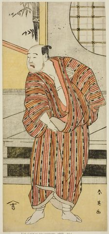 The Actor Kataoka Nizaemon VII as Hayakawa Matabei (?) in the Play Furiwake-gami..., c. 1796. Creator: Katsukawa Shun'ei
