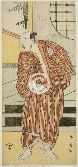 The Actor Kataoka Nizaemon VII as Hayakawa Matabei (?) in the Play Furiwake-gami..., c. 1796. Creator: Katsukawa Shun'ei.