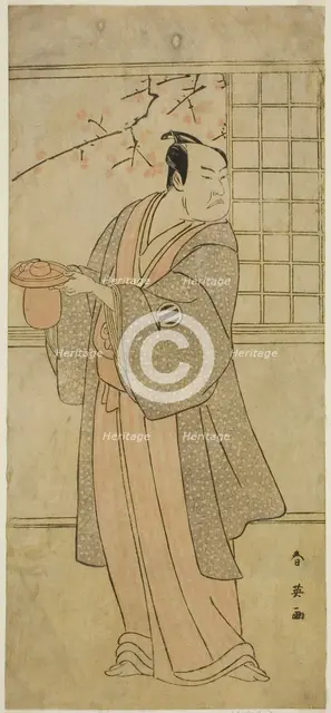 The Actor Kataoka Nizaemon VII as Yoshidaya Kizaemon in the Play Edo Sunago Kichirei..., c1795. Creator: Katsukawa Shun'ei.