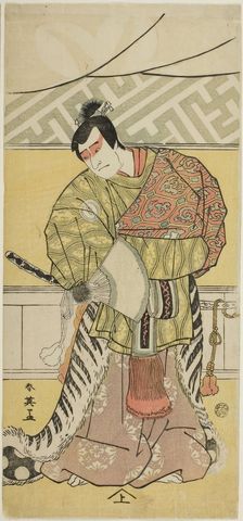 The Actor Sakata Hangoro III as Takechi Mitsuhide in "The Banquet," the Final Act in..., c. 1791. Creator: Katsukawa Shun'ei