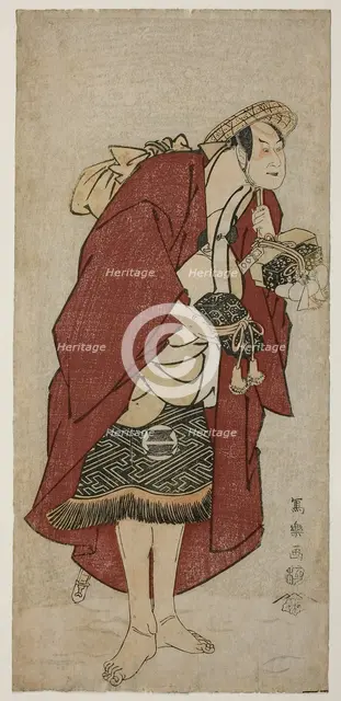 The Actor Sakata Hangoro III as the Groom Abumizuri no Iwazo in Koriyama, Actua..., 1794 (Kansei 6). Creator: Toshusai Sharaku.