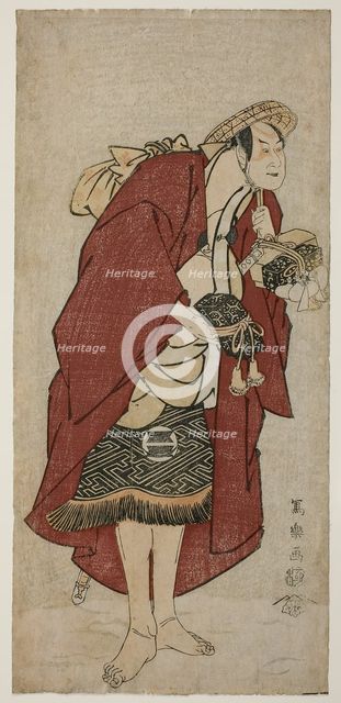 The Actor Sakata Hangoro III as the Groom Abumizuri no Iwazo in Koriyama, Actua..., 1794 (Kansei 6). Creator: Toshusai Sharaku.