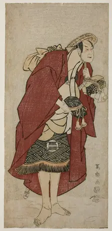 The Actor Sakata Hangoro III as the Groom Abumizuri no Iwazo in Koriyama, Actua..., 1794 (Kansei 6). Creator: Toshusai Sharaku