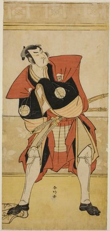 The Actor Sakata Hangoro III as Omi no Kotoda in the Play Haru no Nishiki Date-zome..., c. 1790. Creator: Katsukawa Shunko