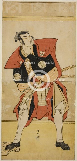 The Actor Sakata Hangoro III as Omi no Kotoda in the Play Haru no Nishiki Date-zome..., c. 1790. Creator: Katsukawa Shunko.