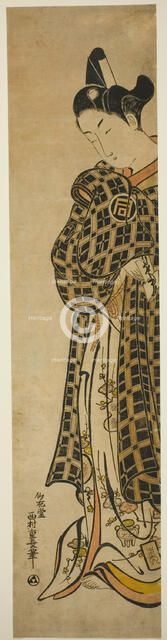 The Actor Sanogawa Ichimatsu I as Hisamatsu, c. 1743. Creator: Nishimura Shigenaga.