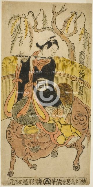 The Actor Sanogawa Ichimatsu I as Kumenosuke in the play "Na no Hana Akebono Soga," perfor..., 1741. Creator: Torii Kiyomasu.