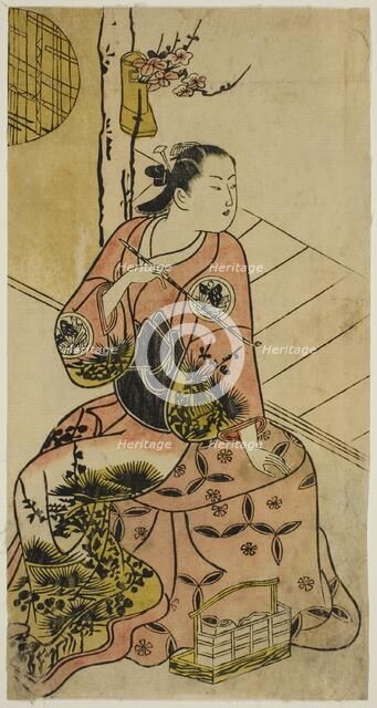 The Actor Sanjo Kantaro holding a pipe, c. 1720. Creator: Unknown.