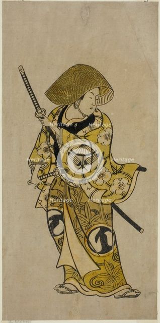 The Actor Sawamura Kamesaburo as Nagoya Kosanza in the play "Keisei Fukubiki Nagoya,"..., 1731. Creator: Okumura Toshinobu.