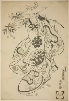 The Actor Sawamura Kodenji I as Tsuyu no Mae in the play "Kanto Koroku," perfor..., printed c. 1915. Creator: Torii Kiyonobu I