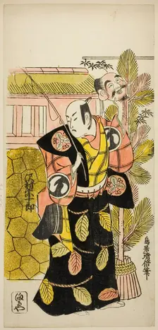 The Actor Sawamura Sojuro I as Ebisu in the play "Suehiro Eho Soga," performed at the..., 1729. Creator: Torii Kiyomasu