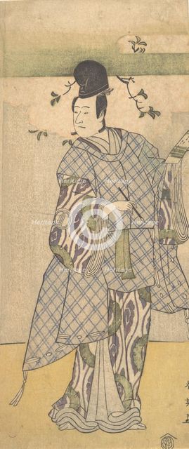 The Actor Sawamura Sojuro III as a Nobleman Writing Poetry, 1782. Creator: Katsukawa Shun'ei.