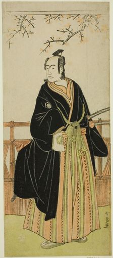 The Actor Sawamura Sojuro III as Soga no Juro Sukenari in the Play Edo no Hana..., c. 1783. Creator: Katsukawa Shunjo