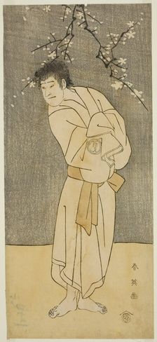 The Actor Sawamura Sojuro III as the Monk Seigen (?) in the Play Saikai Soga..., c. 1793. Creator: Katsukawa Shun'ei