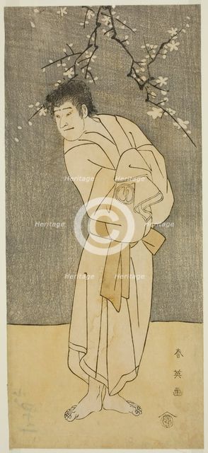 The Actor Sawamura Sojuro III as the Monk Seigen (?) in the Play Saikai Soga..., c. 1793. Creator: Katsukawa Shun'ei.