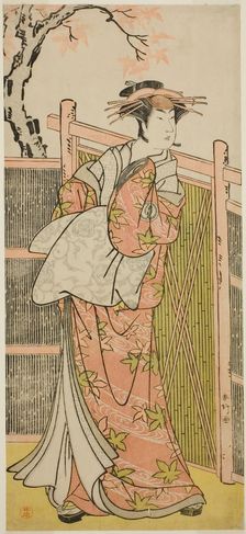 The Actor Sawamura Sojuro III as the Spirit of the Courtesan Takao in the Play Takao..., c. 1787. Creator: Katsukawa Shunko