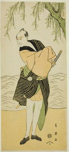 The Actor Sawamura Sojuro III as Ume no Yoshihei in the Play Suda no Haru Geisha..., c. 1796. Creator: Katsukawa Shun'ei