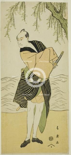The Actor Sawamura Sojuro III as Ume no Yoshihei in the Play Suda no Haru Geisha..., c. 1796. Creator: Katsukawa Shun'ei.