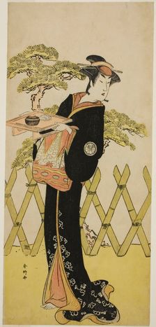 The Actor Segawa Tomisaburo II as Lady Masago (Masago Gozen) (?) in the Play Genji..., c. 1788. Creator: Katsukawa Shunko