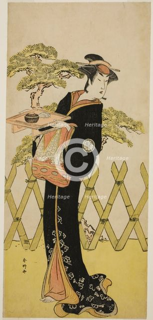 The Actor Segawa Tomisaburo II as Lady Masago (Masago Gozen) (?) in the Play Genji..., c. 1788. Creator: Katsukawa Shunko.