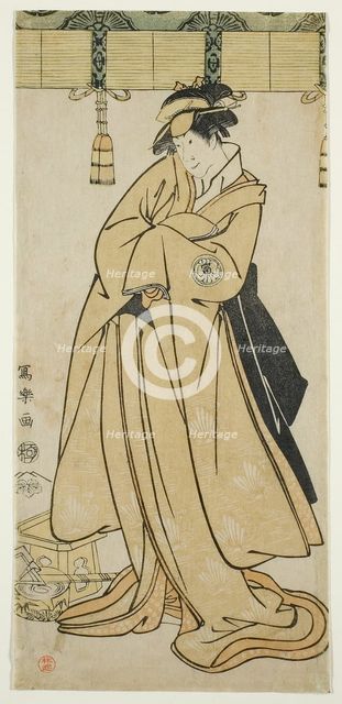 The actor Segawa Tomisaburo II as Prince Korehito in the guise of the maid Wakakusa..., 1794. Creator: Tôshûsai Sharaku.