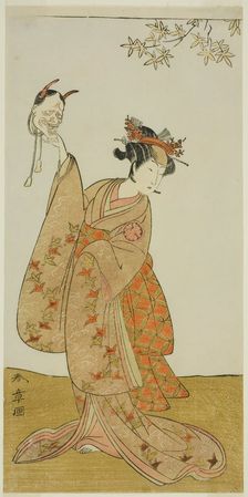 The Actor Segawa Yujiro I as Matsukaze, Sister of Togashi no Saemon, in the Play Gohiik..., c. 1773. Creator: Shunsho