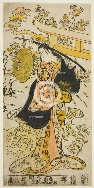 The Actor Segawa Kikunojo I as Hanjo in the play "Tsumagoi Sumidagawa," performed...,1733. Creator: Torii Kiyomasu.
