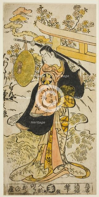 The Actor Segawa Kikunojo I as Hanjo in the play "Tsumagoi Sumidagawa," performed...,1733. Creator: Torii Kiyomasu.