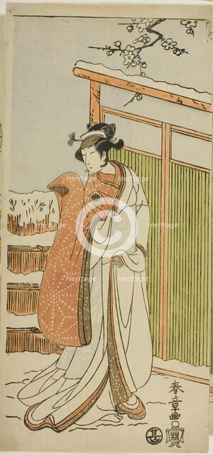 The Actor Segawa Kikunojo II as Yuki Onna (the Snow Woman) in a dance interlude in scen..., c. 1770. Creator: Shunsho.