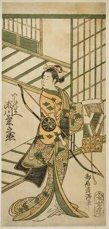 The Actor Segawa Kikunojo II as Ishi no Mae in the play "Hoshi Aikotoba Higashiyama no Sak..., 1763. Creator: Torii Kiyomitsu