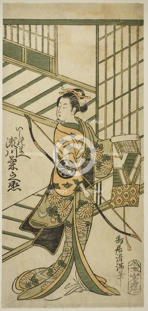 The Actor Segawa Kikunojo II as Ishi no Mae in the play "Hoshi Aikotoba Higashiyama no Sak..., 1763. Creator: Torii Kiyomitsu.