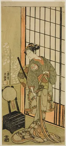 The Actor Segawa Kikunojo II as Princess Hitomaru (Hitormaru Hime) (?) in the Play..., c. 1769. Creator: Ippitsusai Buncho