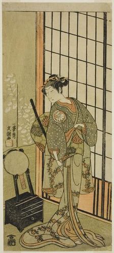 The Actor Segawa Kikunojo II as Princess Hitomaru (Hitormaru Hime) (?) in the Play..., c. 1769. Creator: Ippitsusai Buncho