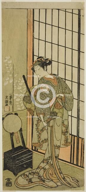 The Actor Segawa Kikunojo II as Princess Hitomaru (Hitormaru Hime) (?) in the Play...,  c. 1769. Creator: Ippitsusai Buncho.