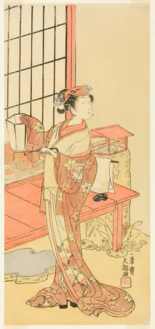 The Actor Segawa Kikunojo II, Possibly as Princess Ayaori in the Play Ima o Sakari..., c. 1768. Creator: Ippitsusai Buncho
