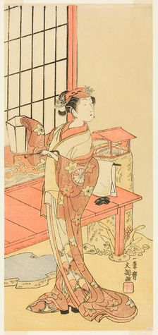 The Actor Segawa Kikunojo II, Possibly as Princess Ayaori in the Play Ima o Sakari..., c. 1768. Creator: Ippitsusai Buncho