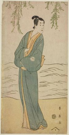 The Actor Segawa Kikunojo III as Chokichi in the Play Suda no Haru Geisha Katagi..., c. 1796. Creator: Katsukawa Shun'ei