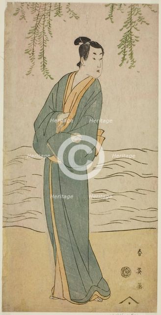 The Actor Segawa Kikunojo III as Chokichi in the Play Suda no Haru Geisha Katagi..., c. 1796. Creator: Katsukawa Shun'ei.