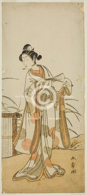 The Actor Segawa Kikunojo III as Aigo no Waka in the Play Chigo Sakura Jusan Kane..., c. 1774. Creator: Shunsho.