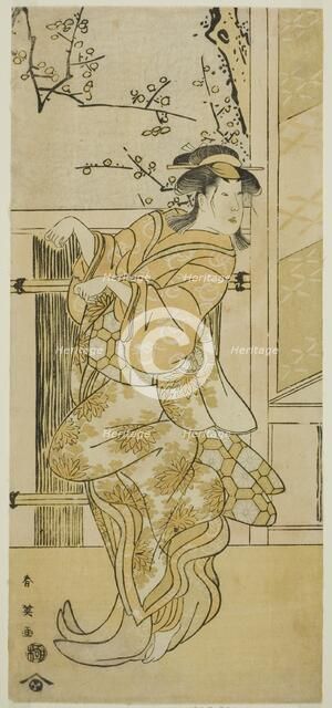 The Actor Segawa Kikunojo III as Kojoro-gitsune (Female Fox) Disguised as Omiki in the..., c. 1789. Creator: Katsukawa Shun'ei.