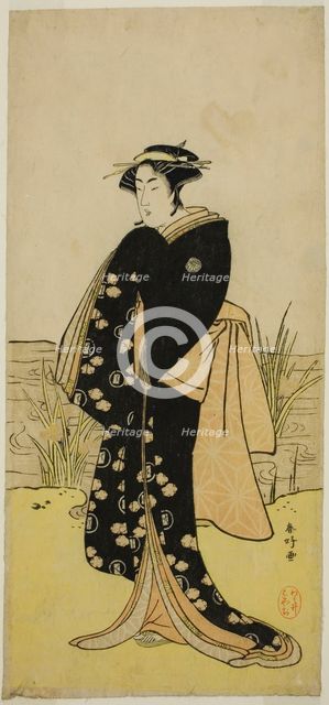 The Actor Segawa Kikunojo III as Oshichi in the Play Junshoku Edo Murasaki, Performed..., c 1779. Creator: Katsukawa Shunko.