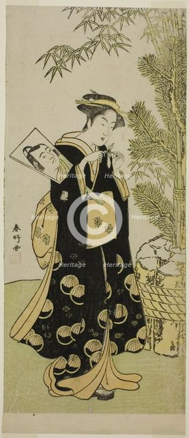 The Actor Segawa Kikunojo III as Otora in the Play Ume-goyomi Akebono Soga..., c. 1780. Creator: Katsukawa Shunko.