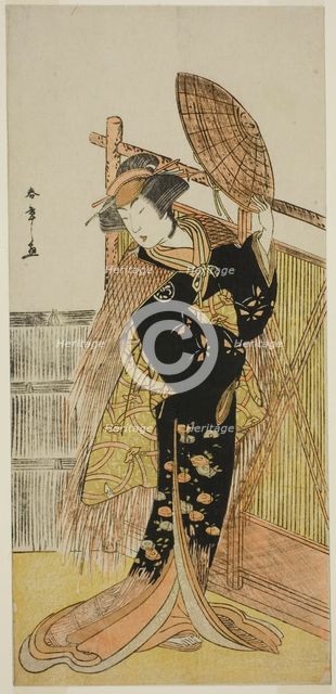 The Actor Segawa Kikunojo III as Michichiba in the Play Azuma no Mori Sakae Kusunoki..., c. 1779. Creator: Shunsho.