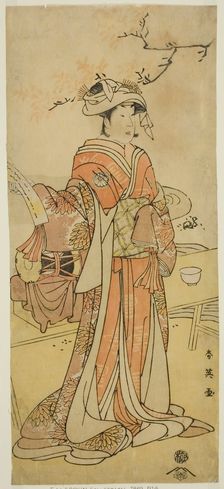 The Actor Segawa Kikunojo III as the Female Fox-Fairy Otatsu-gitsune Disguised as..., c. 1792. Creator: Katsukawa Shun'ei